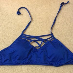 Royal blue cross bikini top